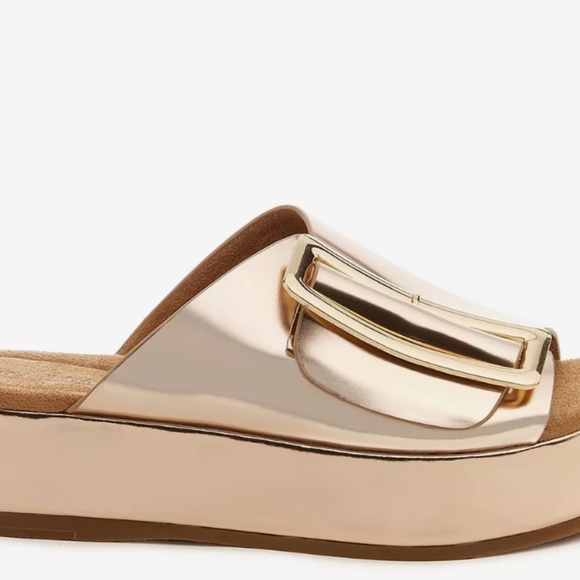 Kelsi Dagger Women's Bronze Slide Sandals - Picture 2 of 7